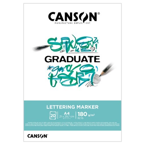 CANSON GRADUATE LETTERING MARKER BLOCK 20 BLATT 180 G