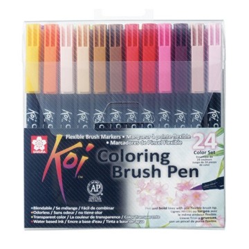 SAKURA KOI COLORING BRUSH PEN SET PENNARELLI PUNTA PENNELLO COLORI ASSORTITI