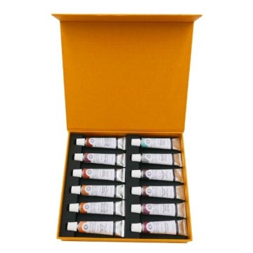 NILA COLORI SCATOLA ACQUERELLI ARTIGIANALI 12 TUBETTI 10 ML - SET TERRA