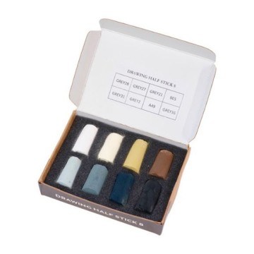 UNISON SOFT PASTELS SCATOLA CARTONE 8 MEZZI PASTELLI MORBIDI - SELEZIONE DISEGNO