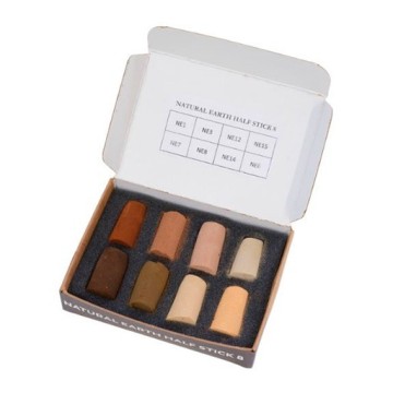 UNISON SOFT PASTELS SCATOLA CARTONE 8 MEZZI PASTELLI MORBIDI - SELEZIONE TERRA NATURALE