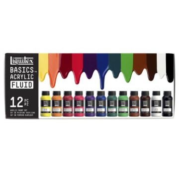 LIQUITEX BASICS FLUID SET 12 COLORI ACRILICI DA 118 ML