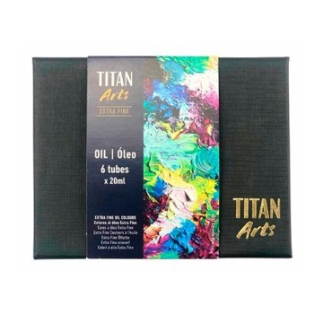 TITAN ARTS COLORI AD OLIO EXTRAFINI SET PRIMARY 6 X 20 ML