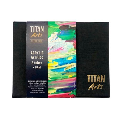 TITAN ARTS COLORI ACRILICI EXTRAFINI SET PRIMARY 6 X 20 ML