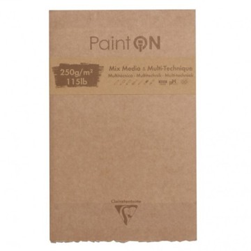 CLAIREFONTAINE PAINT ON QUADERNO BORDO SFRANGIATO COLLATO 1 LATO CARTE ASSORTITE 250 G