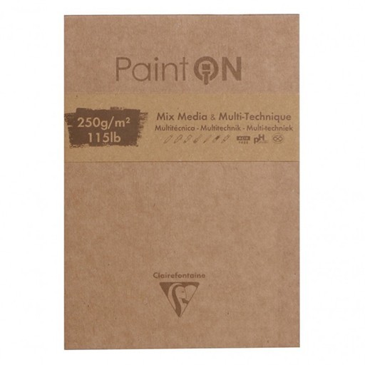CLAIREFONTAINE PAINT ON QUADERNO BORDO LISCIO COLLATO 1 LATO CARTE ASSORTITE 250 G