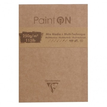 CLAIREFONTAINE PAINT ON QUADERNO BORDO LISCIO COLLATO 1 LATO CARTE ASSORTITE 250 G
