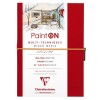 CLAIREFONTAINE PAINT ON RED SKETCHBOOK STITCHED BINDING EXTRA WHITE MIXED MEDIA PAPER 250 G