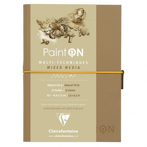 CLAIREFONTAINE PAINT ON NATUREL SKIZZENBUCH FADENBINDUNG CREMEFARBIGES MIXED MEDIA PAPIER 250 G