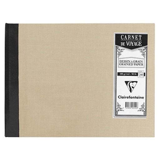 CLAIREFONTAINE CARNET DE VOYAGE REISEALBUM STOFFBEZOGENER HARDCOVER-EINBAND FADENBINDUNG WEIẞES PAPIER 180 G
