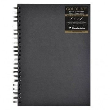 CLAIREFONTAINE GOLDLINE QUADERNO SPIRALATO COPERTINA RIGIDA CARTA COLOR AVORIO MIXED MEDIA 140 G