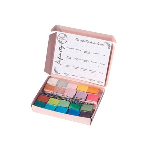 AQUARELLE DE PROVENCE INFINITY BOX WITH HANDMADE VEGAN IRIDESCENT WATERCOLOUR 20 HALF PANS