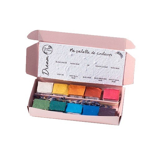 AQUARELLE DE PROVENCE BOÎTE DREAM 10 DEMI-GODETS D'AQUARELLE EXTRA-FINE VÉGANE ARTISANALE