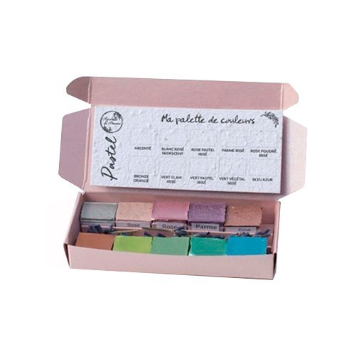 AQUARELLE DE PROVENCE BOÎTE PASTEL 10 DEMI-GODETS D'AQUARELLE EXTRA-FINE VÉGANE ARTISANALE