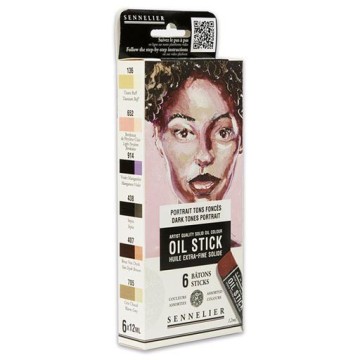 SENNELIER SET 6 MINI OIL STICK RITRATTO TONALITÀ SCURE