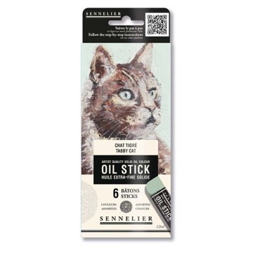 SENNELIER SET 6 MINI OIL STICK GATTO TIGRE
