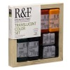 R&F ENCAUSTIC PAINT TRANSLUCENT COLOR SET 6 X 40 ML BLÖCKE UND MALPLATTE