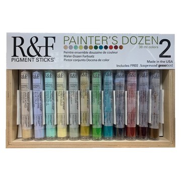 R&F PIGMENT STICK PAINTERS DOZEN 2 SET 12 STICK DI OLIO E PANNELLO