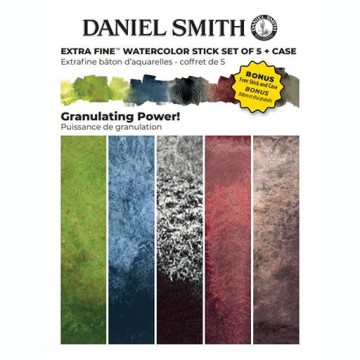 DANIEL SMITH WATERCOLOUR STICK GRANULATING POWER SET 5 ACQUERELLI IN STICK