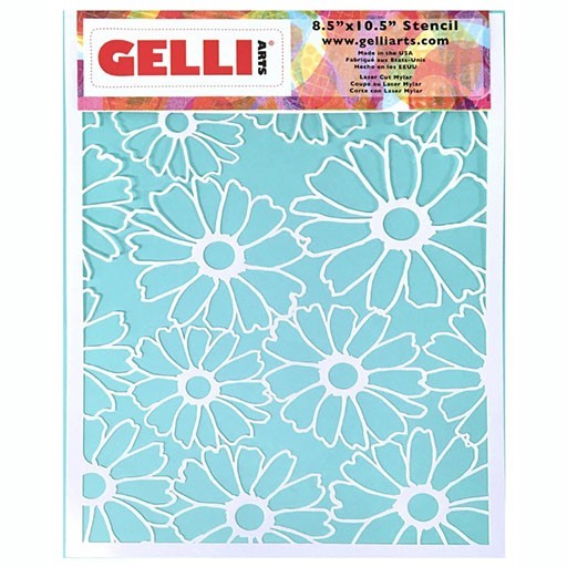 GELLI ARTS FLOWER STENCIL - POCHOIR DE FLEURS POUR L'IMPRESSION