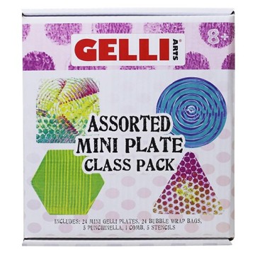 GELLI ARTS ASSORTED CLASS PACK OF 24 MINI PLATES - CONFEZIONE ASSORTITA DI 24 LASTRE PER STAMPA
