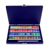 WHITE NIGHTS COFFRET BOIS BLEU AQUARELLE AVEC 48 GODETS ET PINCEAU