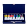 WHITE NIGHTS ACQUERELLI IN SCATOLA DI LEGNO BLU 12 TUBETTI E PENNELLO