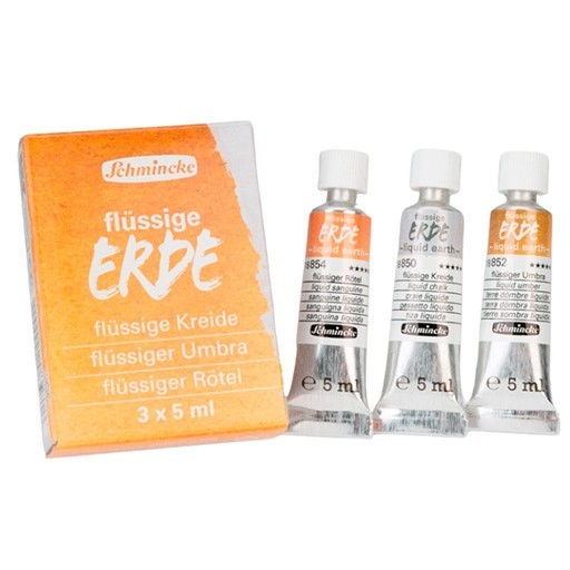 SCHMINCKE FLÜSSIGE ERDE SET 3 TUBEN