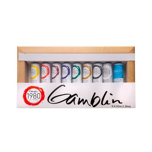 GAMBLIN 1980 OILS INTRODUCTORY SET - 8 ÓLEOS 37 ML + MEDIUM GEL SIN DISOLVENTE