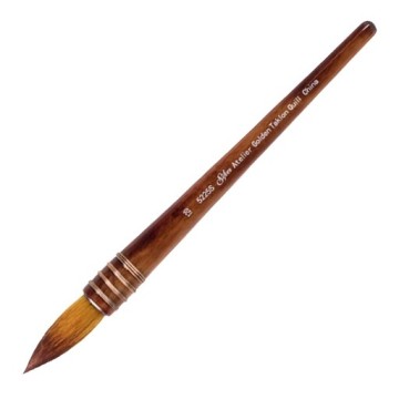SILVER BRUSH ATELIER GOLDEN TAKLON QUILL PENNELLO TONDO FIBRA SINTETICA MANICO CORTO SERIE 5225S
