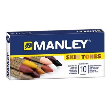 MANLEY SCATOLA CARTONE SKIN TONES - 10 PASTELLI A CERA IN TONALITÀ PELLE