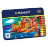 MANLEY METAL BOX SET OF 60 WAX CRAYONS IN ASSORTED COLOURS - 60TH ANNIVERSARY LIMITED EDITION