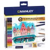 MANLEY KREATIVES ZEICHNEN SET 23-TEILIG - BUNTSTIFTE + ZUBEHÖR