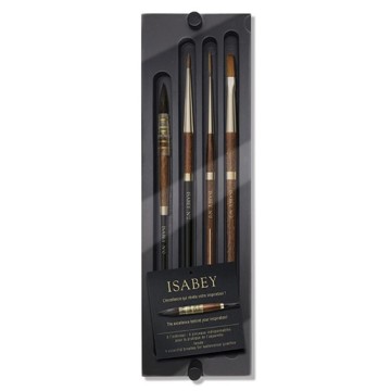 ISABEY SET 4 PENNELLI PER ACQUERELLO IN SCATOLA DI LEGNO DI LUSSO SERIE 2008I