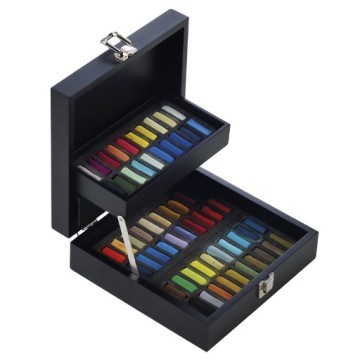 SENNELIER PASTELS À L'ÉCU SET UNIVERSALE SCATOLA LEGNO 60 MEZZI PASTELLI