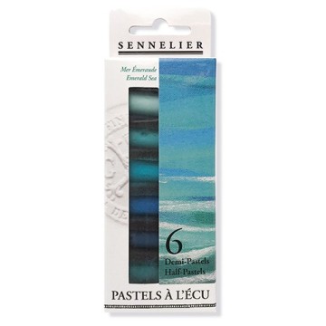 SENNELIER PASTELS À L'ÉCU SET MARE SMERALDO 6 MEZZI PASTELLI