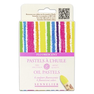 SENNELIER PASTELS À L'HUILE SET COLORI FLUORESCENTI 6 PASTELLI AD OLIO