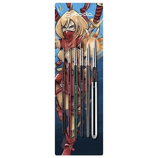 ESCODA SET OF 6 SYNTHETIC FIBRE BRUSHES FOR COMIC - MANGA - ILLUSTRATION SERIES 6560