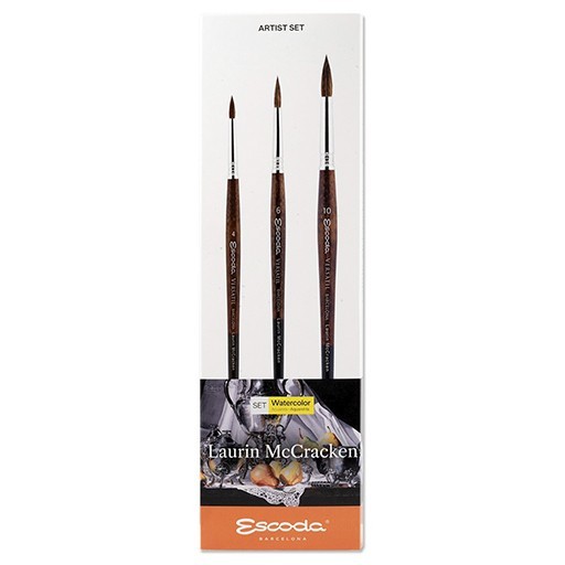 ESCODA SET OF 3 WATERCOLOUR BRUSHES LAURIN MCCRACKEN SERIES 8620-1