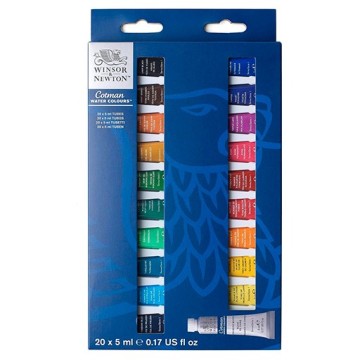 WINSOR & NEWTON SET INTRODUTTIVO ACQUERELLI COTMAN 20 X 5 ML