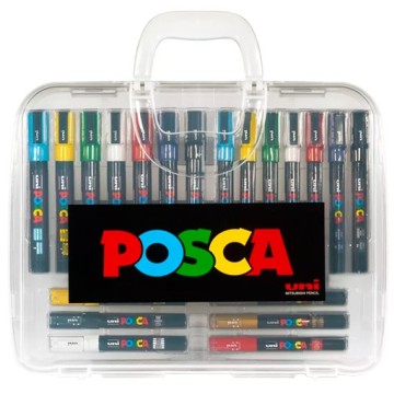UNI POSCA VALIGETTA DI ASSORTIMENTO CON 20 MARCATORI