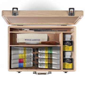 WINSOR & NEWTON SCATOLA REGALO GALERIA CON PRODOTTI ESSENZIALI PER LA PITTURA ACRILICA