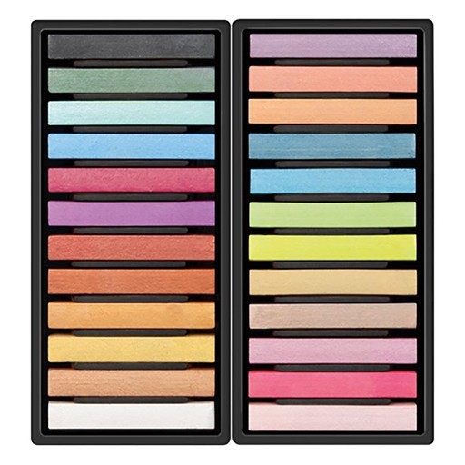 MILAN ART COFFRET 24 PASTELS TENDRES COULEURS MÉTALLIQUES