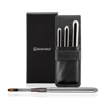ESCODA ASTUCCIO IN SIMILPELLE NERA CON 3 PENNELLI TASCABILI ARGENTATI PRADO SERIE 1259