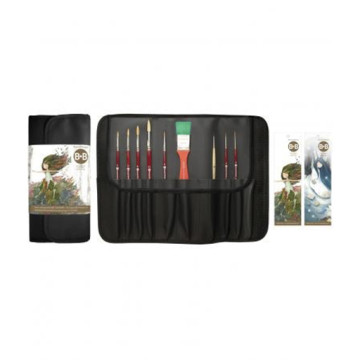 BORCIANI E BONAZZI KIT 9 PENNELLI AVANZATI WATERCOLOUR STORIES LAURA CORTINOVIS