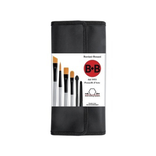 BORCIANI E BONAZZI BLACK BRUSH HOLDER WITH 12 HEXAGONAL BRUSHES BEB SERIES