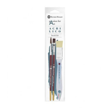 BORCIANI E BONAZZI PASSION FOR ART - KIT 3 PENNELLI PER ACRILICO