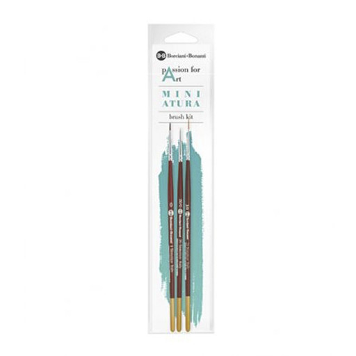 BORCIANI E BONAZZI PASSION FOR ART KIT OF 3 MINIATURE BRUSHES