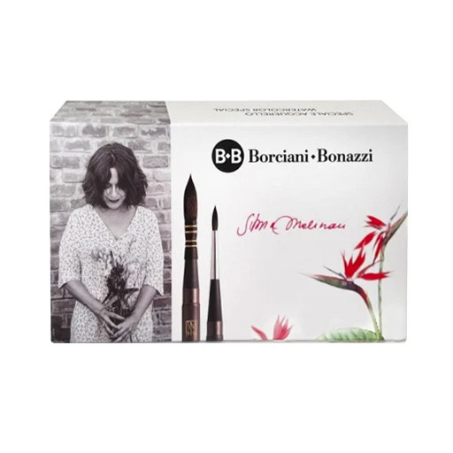 BORCIANI E BONAZZI SILVIA MOLINARI SET OF 2 TRAVEL BRUSHES SERIES 700 + CASE