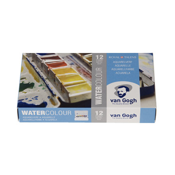 VAN GOGH SCATOLA METALLO ACQUERELLI 12 MEZZI GODET